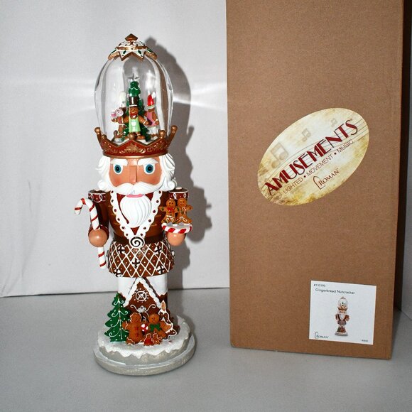 Roman Musical LED Gingerbread Nutcracker #135190 NWT - Picture 1 of 9